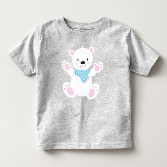 Camiseta Urso Polar, Urso Branco, Urso Bonito, Urso Com Sca (Frente)