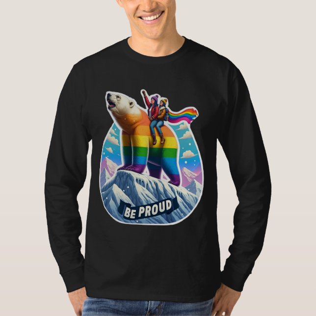 Camiseta Urso polar vibrante, tocado na montanha com rapari (Frente)