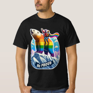 Camiseta Urso polar vibrante, tocado na montanha com rapari