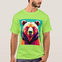 Urso Poligonal com Estilo Abstrato