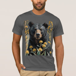 Camiseta Urso Preto Colorido, Cercado Pela Flor Yucca 3