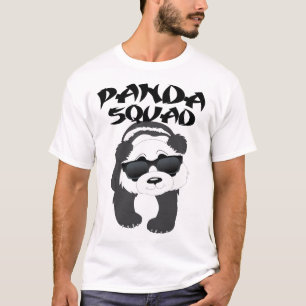 Camiseta Urso preto e branco bonito do pelotão da panda