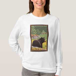 Camiseta Urso preto na floresta - parque nacional de