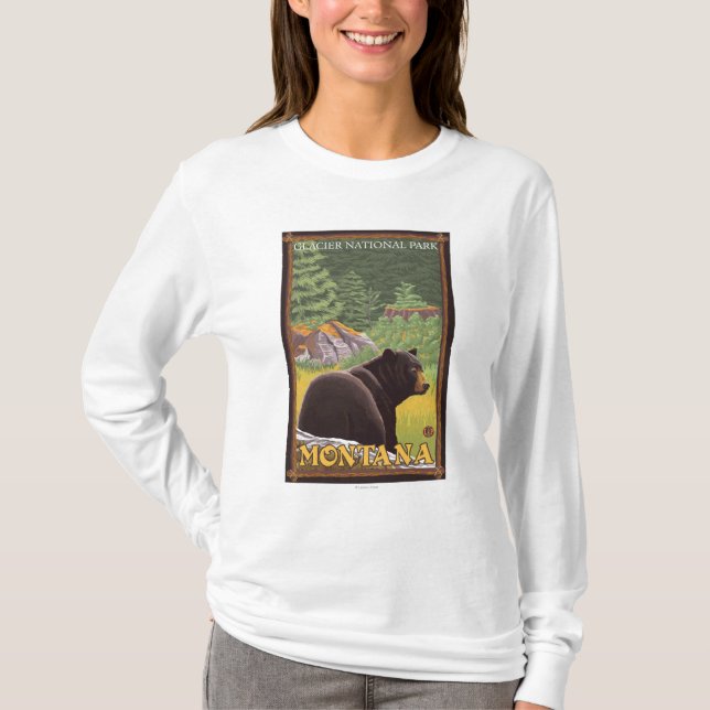 Camiseta Urso preto na floresta - parque nacional de (Frente)