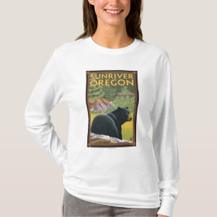 Camiseta Urso preto na floresta - rio de Sun, Oregon