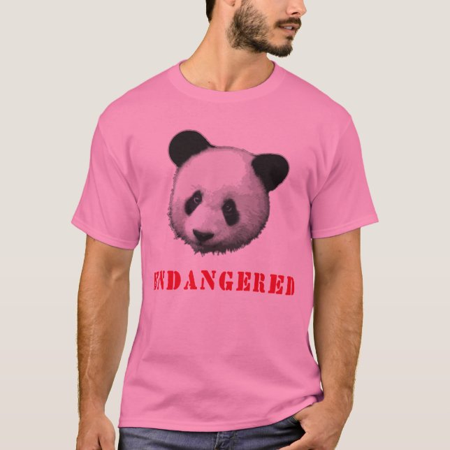 Camiseta Urso psto em perigo grande panda (Frente)