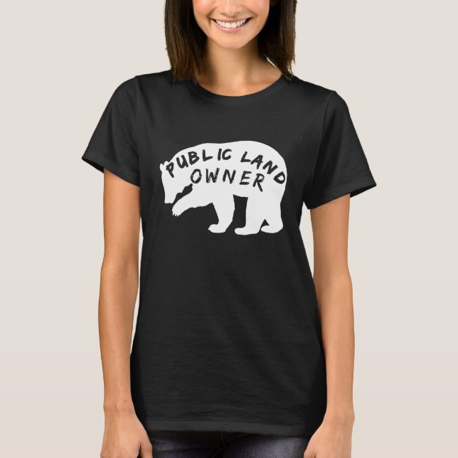 Camiseta Urso Público De Proprietários De Terras Para Acamp (Frente)
