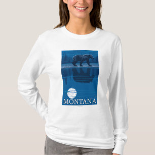 Camiseta Urso que anda em viagens vintage do luar