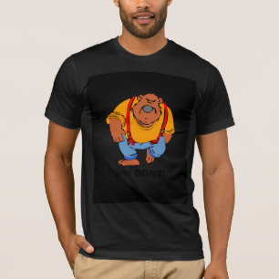 Camiseta Urso rabugento em jardineiras - Apenas não