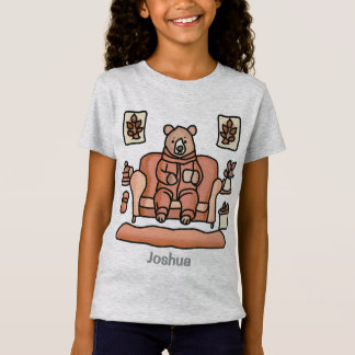 Camiseta Urso Relaxado Cuta Retrominimalista | Engraçado