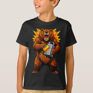 Camiseta Urso Retro Arte Gratificando Queijo Humor
