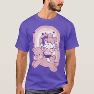 Camiseta Urso Rosa Engraçado Vintado Urso-rosa-bebê