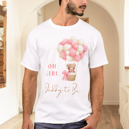 Camiseta Urso Rosa Teddy Oh Pai De Balão Rapariga