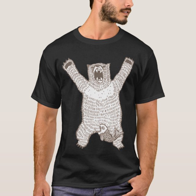 Camiseta Urso Rugindo Engraçado (Frente)