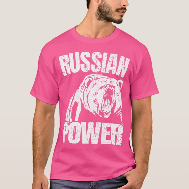 Camiseta Urso Russo Poder Rússia Dizia Ginásio Musculação (Frente)