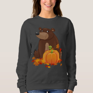 Camiseta Urso sazonal de queda livre com abóbora