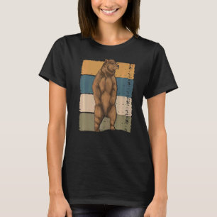 Camiseta Urso Selvagem Animal do Retro Brown