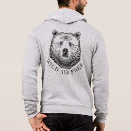 Camiseta Urso, Selvagem E Gratuita, Ilustração Desenhada À 