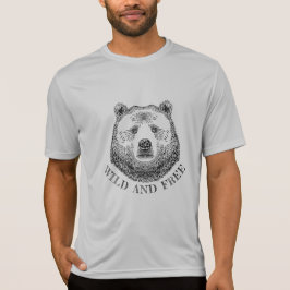Camiseta Urso, Selvagem E Gratuita, Ilustração Desenhada À