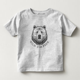 Camiseta Urso, Selvagem E Gratuita, Ilustração Desenhada À 