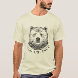 Camiseta Urso, Selvagem E Gratuita, Ilustração Desenhada À 
