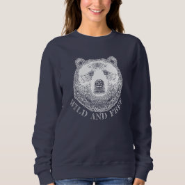 Camiseta Urso, Selvagem E Gratuita, Ilustração Desenhada À 