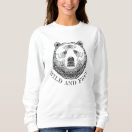 Camiseta Urso, Selvagem E Gratuita, Ilustração Desenhada À 