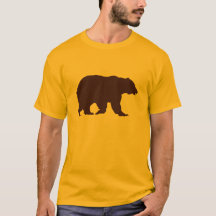 Camiseta Urso Silhueta Marrom