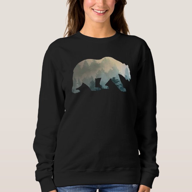 Camiseta Urso Silhueta Silhouette Foggy Natureza (Frente)