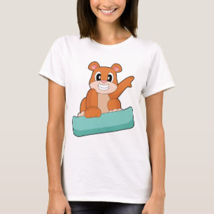 Camiseta Urso Snowboarder Snowboard Esportes de inverno