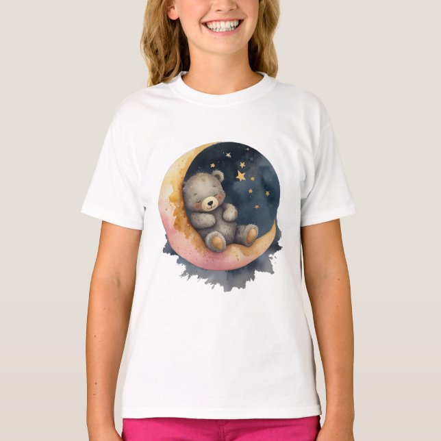 Camiseta Urso Sonolento na Lua (Frente)