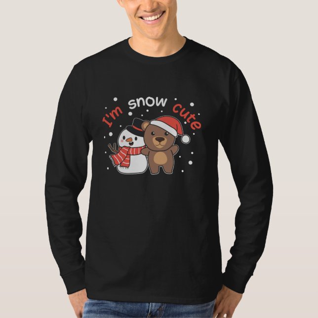 Camiseta Urso, sou Snow Cute Snowman Snow Pun (Frente)