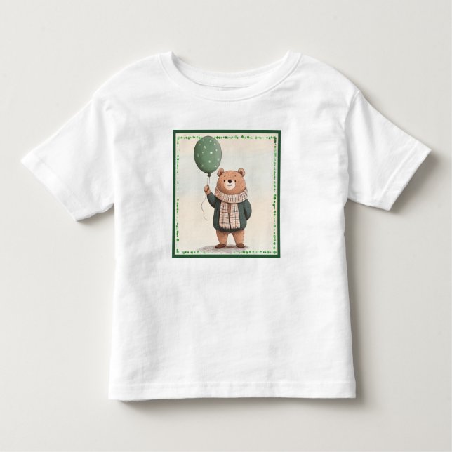 Camiseta Urso Sueco Verde com Xadrez de Queda (Frente)