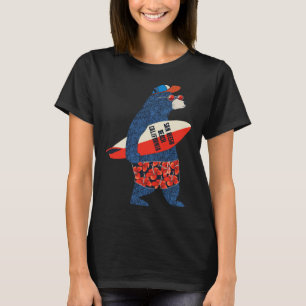 Camiseta Urso Surfando na Praia de San Diego Califórnia Ver