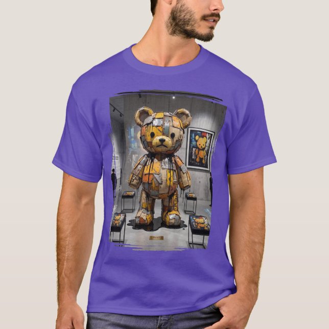 Camiseta Urso Teddy com Gotejamento de Tinta Grunge (Frente)