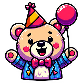 Camiseta Urso Teddy Feliz com Roupas de Festa em um Doodle