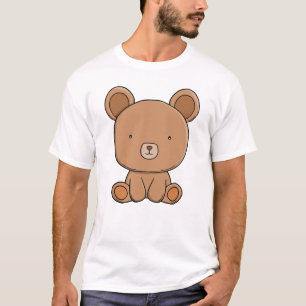 Camiseta Urso Teddy Fofo Animal Marrom Kawaii Adorável