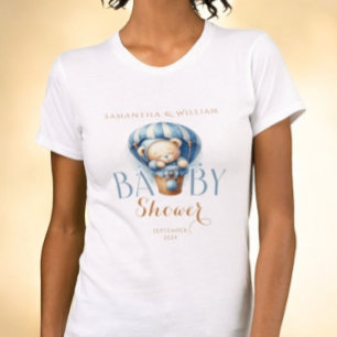 Camiseta Urso Teddy Fofo Balão Azul Flutuante