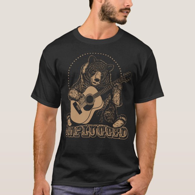 Camiseta Urso tocando violão acústico (Frente)
