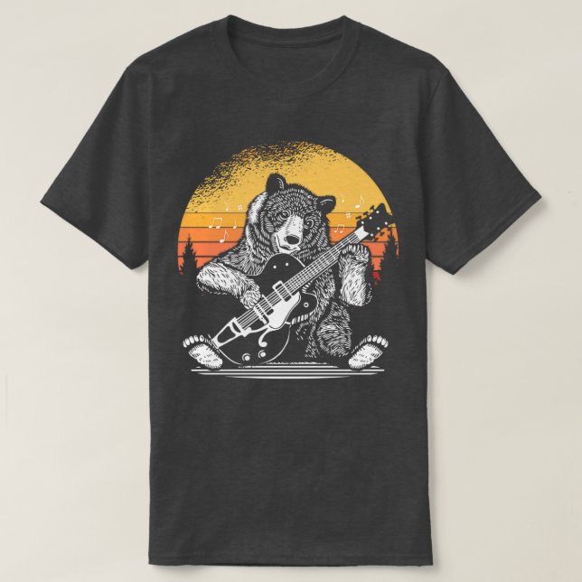 Camiseta Urso Tocando Violão Urso 1 (Frente do Design)