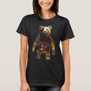 Camiseta Urso Trabalho de arte - Urso de Arte Animal