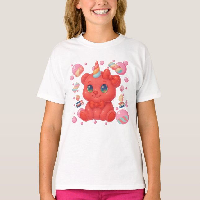 Camiseta Urso Unicórnio Bubblegum (Frente)