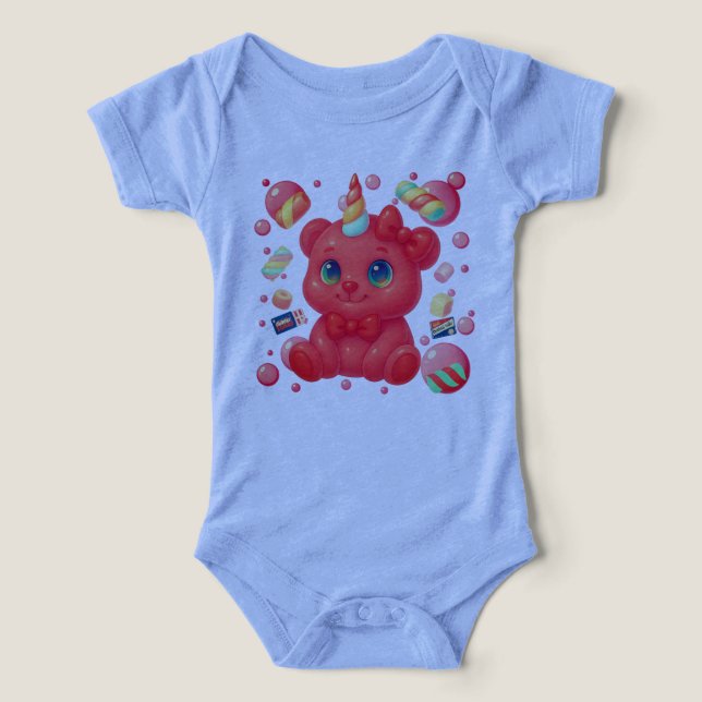 Camiseta Urso Unicórnio Bubblegum (Design frontal)