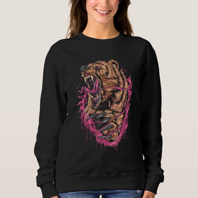 Camiseta Urso Urso Bravo Urso Feroz Urso Cinzento (Frente)