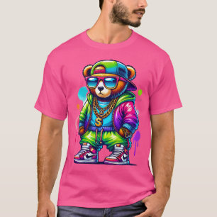 Camiseta Urso Urso Urbano Legal de Hip Hop Gráfico