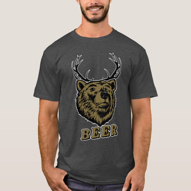 Camiseta Urso + Veado = Cerveja? (Frente)
