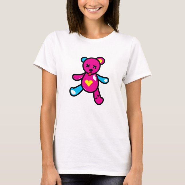 Camiseta Urso vívido rosa (Frente)