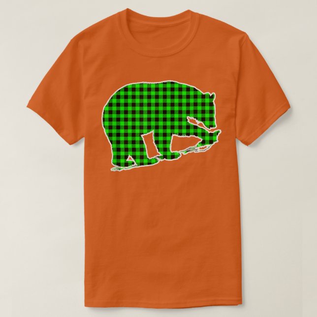 Camiseta Urso Xadrez Verde (Frente do Design)