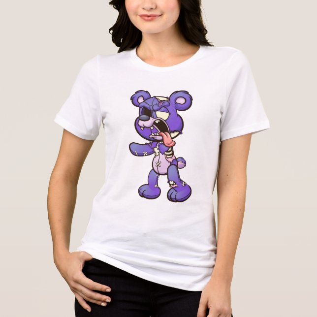 Camiseta Urso Zombie Roxo (Frente)