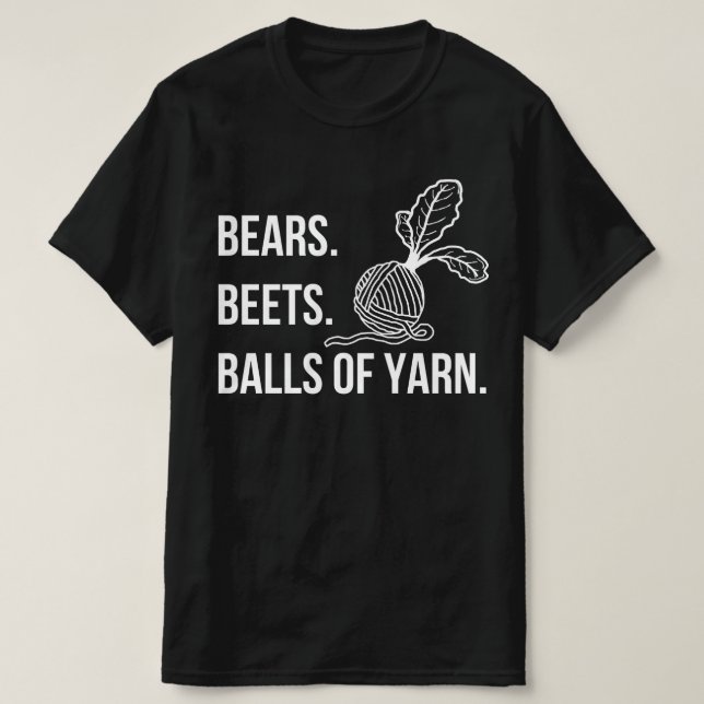 Camiseta Ursos Beterraba Bolas de Yarn - Tee masculino (Frente do Design)
